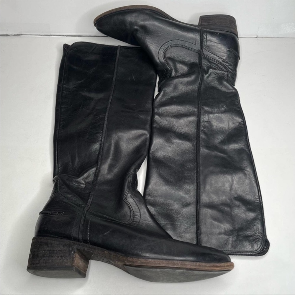 Frye Pull on Black Knee High Boots Size 8.5M